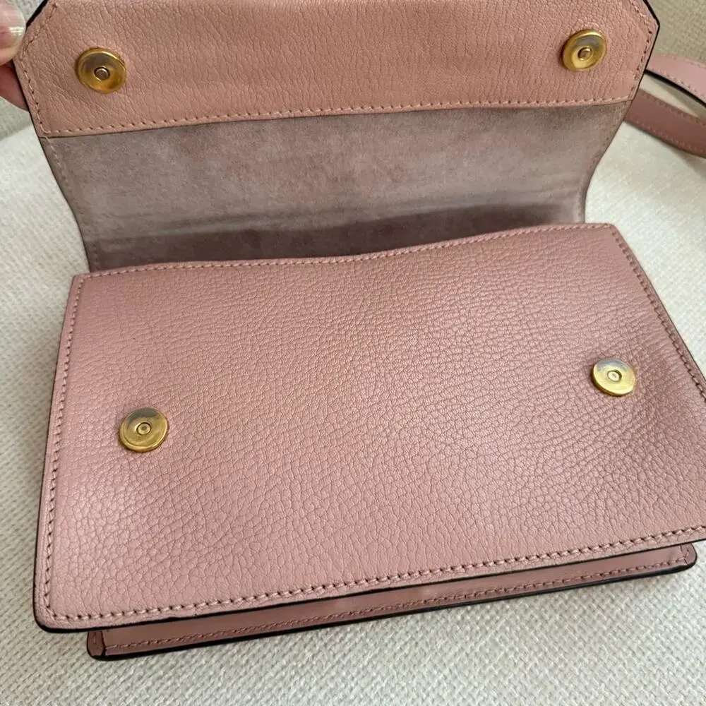 RARE Miu Miu Crystal Embellished Crossbody Bag Pink Leather with Multicolor